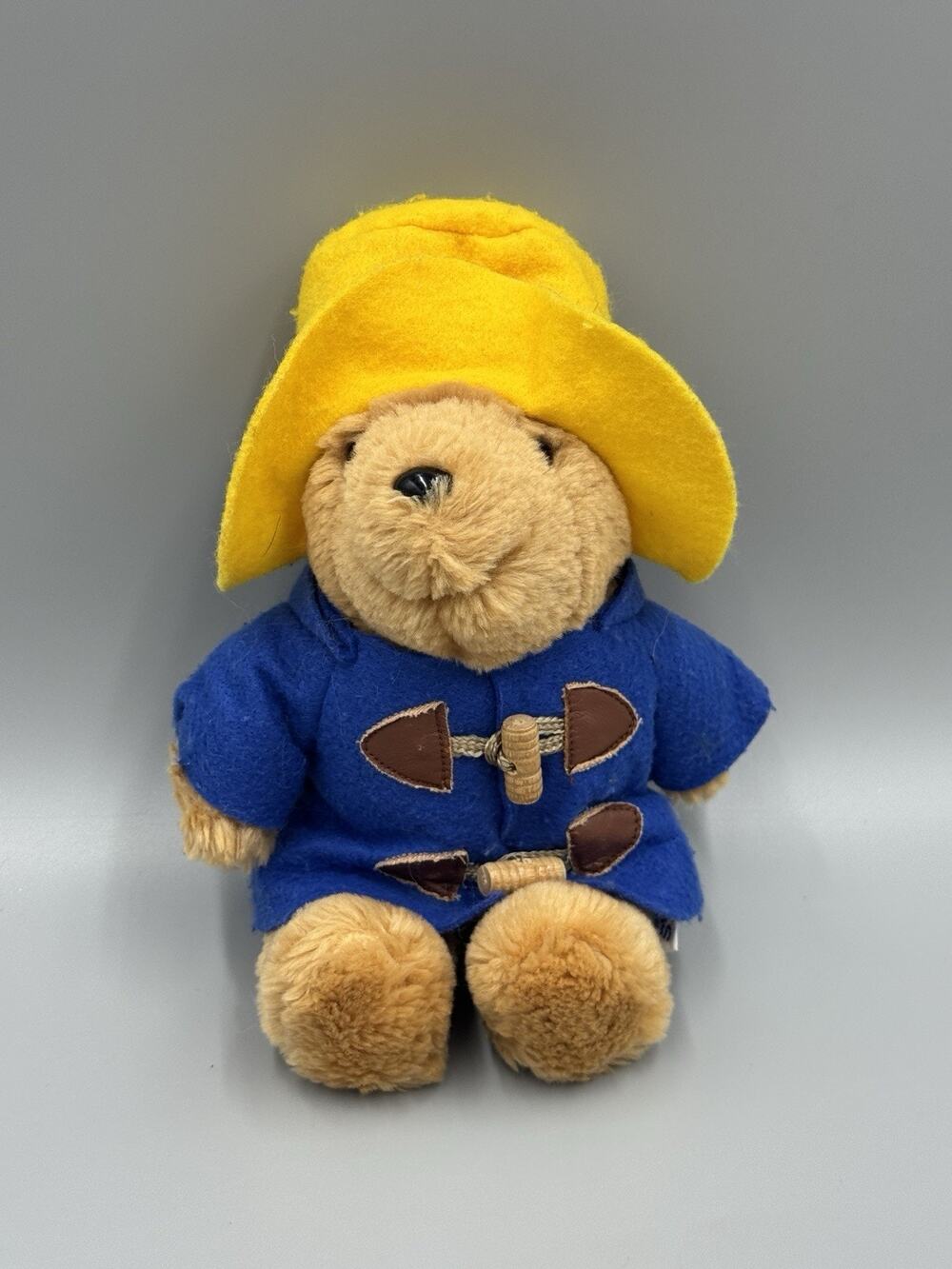 Sears Paddington Bear Plush Blue Coat Yellow 8” Stuffed Animal